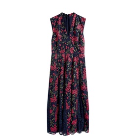 Quin Flroal Embroidered Flared Dress