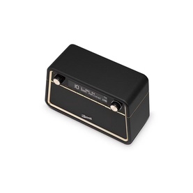Roberts Reva Bluetooth DAB/FM Table Top Radio in black with gold-tone trim, compact retro-style design with front speaker grille