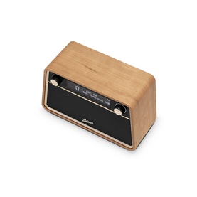 Roberts Reva Bluetooth DAB/FM Radio in cherry wood finish, compact retro design with black front panel and dual control knobs