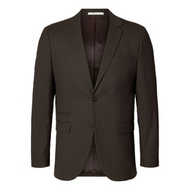 Selected Neil Slim Single-Breasted Suit Jacket in Delicioso, notch lapel, single button fastening, chest pocket and front pockets