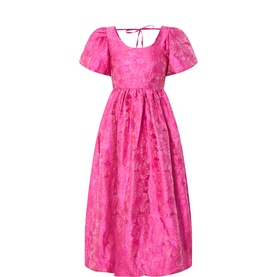 Pomegranate Jacquard Dress