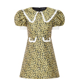 Olive Jacquard Mini Dress