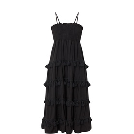 Sandstone Tassel Tiered Dress