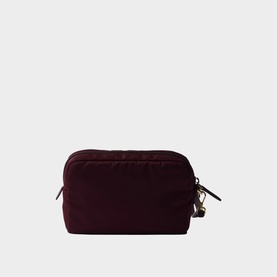 Prada Accessories burgundy nylon cosmetics pouch with gold-tone zip pull and top zip fastening