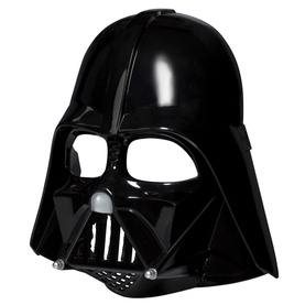Superheroes black Darth Vader full-face helmet mask with moulded details, silver chin accents, and eye visor cut-outs