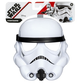 Star Wars Stormtrooper role-play mask in white and black, wearable helmet design with iconic visor detail, by Hasbro