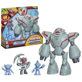 Marvel Iron Man Adventures Ultron multicoloured action figure set with large robot and two smaller figures, accessories included