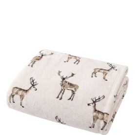Coco Touch Printed Throw Cream