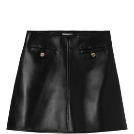 Carlo A-Line Leather Mini Skirt