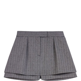 Embellished Pinstripe Tailored Skort