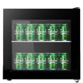 Glass Door Beverage Fridge 46L Black