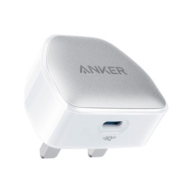 Anker Nano Pro 20W USB Type-C Fast Charger in white, compact square design with silver top panel and single USB-C port