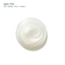 Aveda Shampure Calming Body Wash creamy white texture swatch showing smooth, swirled consistency