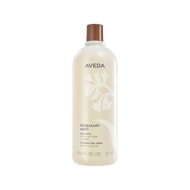 Aveda Rosemary Mint Invigorating Body Wash in a large clear bottle with brown cap and botanical label