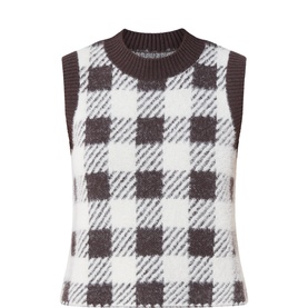 Amaya Check Knitted Vest