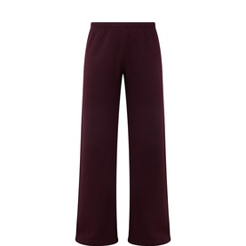 Citizens of Humanity mahogany wide-leg knit trousers with elasticated waistband, relaxed fit, 50% polyester blend