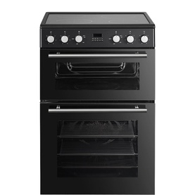 60cm Double Oven Electric Cooker with Ceramic Hob Black