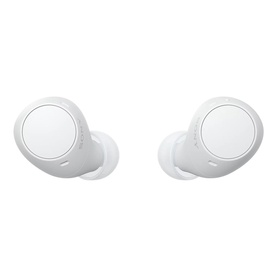 Sony In-Ear True Wireless Earbuds in white, compact rounded design with silicone ear tips, shown as a pair on white background