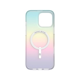 Zagg Milan Snap iPhone 16 Pro Max Case in multi iridescent pastel finish with MagSafe ring detail, clear back panel