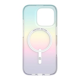 Zagg Milan Snap Apple iPhone 16 Pro Case in multi iridescent pastel finish with MagSafe ring and raised camera cutout.