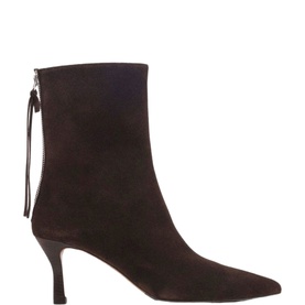 Zipped Suede Heeled Boots