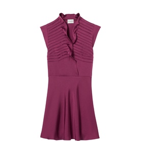 Ruffle Trim Mini Flared Dress