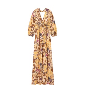Molina Open Back Printed Flared Dress