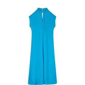 Keyhole Gathered Flared Dress