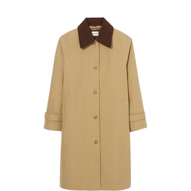 Contrast Collar Trench Coat