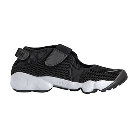 Nike Air Rift black mesh split-toe trainer with velcro strap and white chunky sole