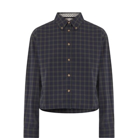 Barbour Shadow Classic Tartan cropped cotton shirt with button-down collar and gold-tone buttons