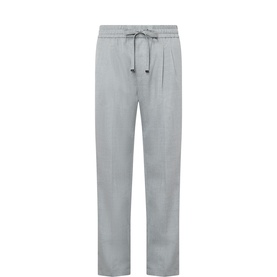 Wool Pleated Drawstring Sweatpants