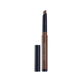 Est&eacute;e Lauder The Essential Eyeshadow Stick in Espresso, retractable pencil format with dark brown tip and black cap shown open beside it