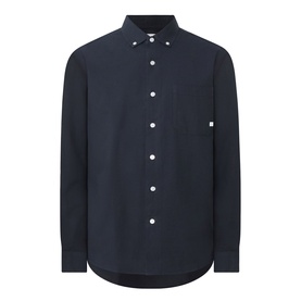 Farah Vintage True Navy casual shirt in 100% cotton, button-down collar, chest pocket, white buttons, long sleeves