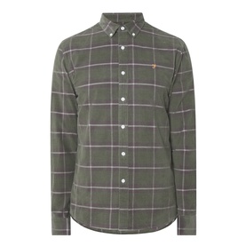 Farah Vintage casual shirt in Rosemary green check, 100% cotton, button-down collar, small logo embroidery on chest