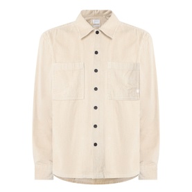 Farah Vintage casual shirt in Putty, 100% cotton with button front, dual chest pockets, and spread collar