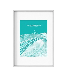Landmark Ha'Penny Bridge Small Framed Print