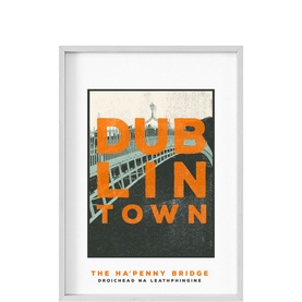 Dublin Town Ha'Penny Bridge Small Framed Print
