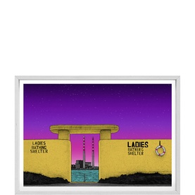 Ladies Bathing Shelter Large Framed Print