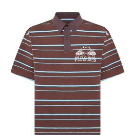 Teleport Logo Striped Polo Shirt