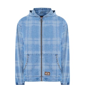 Logo Check Denim Zip Hoodie