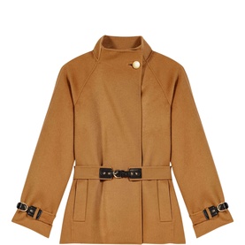 Belted Woven Wrap Coat