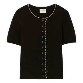 Contrast Knit Cardigan