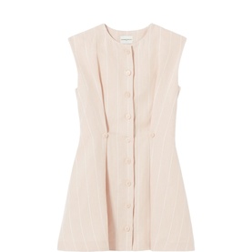 Pinstripe Pleated Mini Dress