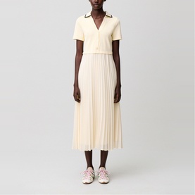 Trompe-L'&oelig;il Pleated Dress