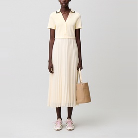 Trompe-L'&oelig;il Pleated Dress