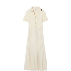 Trompe-L'&oelig;il Pleated Dress