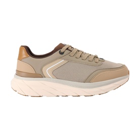KG by Kurt Geiger green men's chunky sole lace-up trainer with tan suede heel panel and white midsole