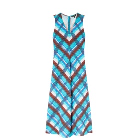Textured Check Flared Dress