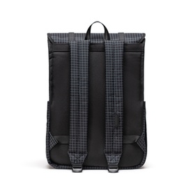 Herschel backpack in Grid Black/Black, rear view showing padded shoulder straps and top carry handle